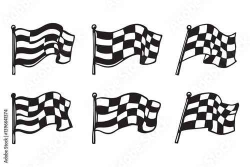 Racing Flag line art illustration
