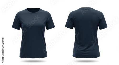 Women's navy blue t-shirt mockup