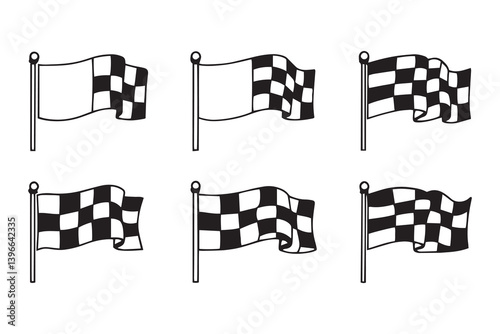 Racing Flag line art illustration