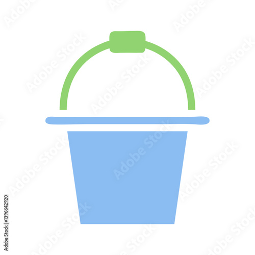 A Clean Graphic Illustration of a Blue Bucket