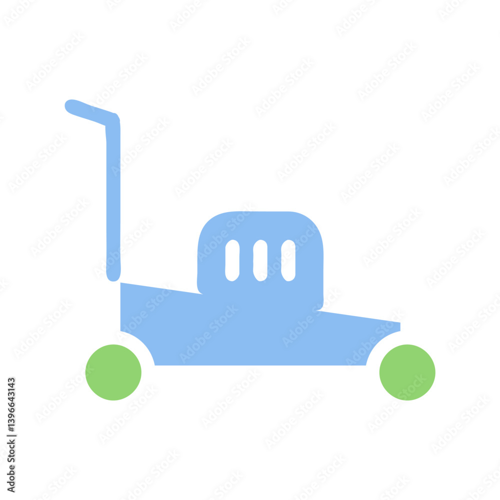 Pastel Lawn Mower Icon for Garden Care Concept Pastel Lawn Mower Icon for Garden Care Concept