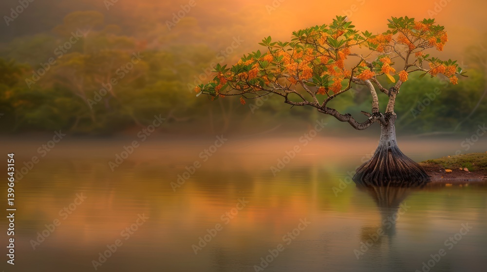 Tranquil Nature: Vibrant Beauty and Serenity in a Single Element