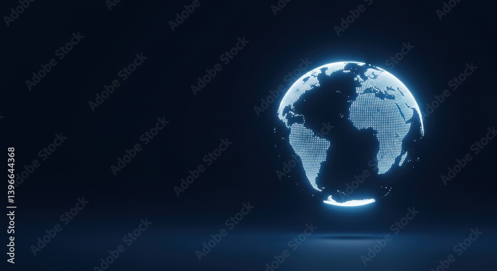 Fototapeta premium Digital Earth Globe Futuristic Concept Global Network Connection Technology