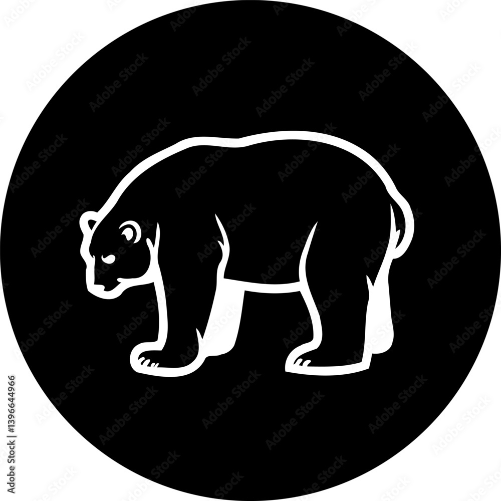 Obraz premium Striking graphic rendition of a bear silhouette against a stark backdrop