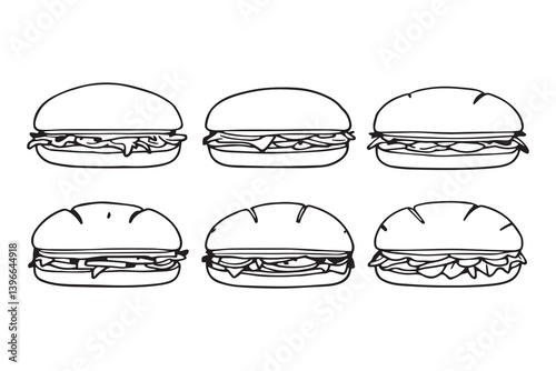 Banh Mi line art illustration