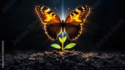 Evolution of Life: A Vibrant Display of Growth and Transformation with Nature's Beauty, Featuring Dynamic Colors and Symbolic Elements of Change, Inspiring Personal Development and Growth