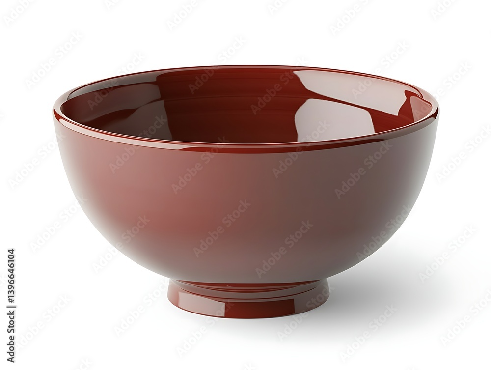 Empty maroon ceramic bowl isolated on white background. Possible use Stock photo Empty maroon ceramic bowl isolated on white background. Possible use Stock photo