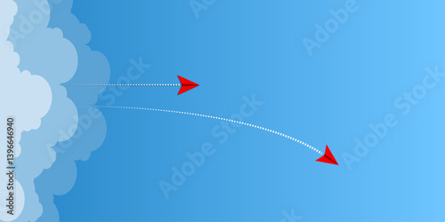 aeroplane red arrows. airplane paper  in the sky