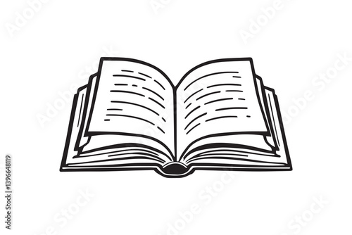 Books line art illustration