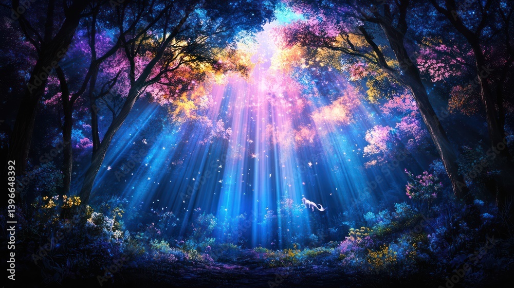 Enchanted Forest: A Magical Landscape of Whimsical Creatures and Vibrant Colors Transporting You to a World of Adventure and Possibility