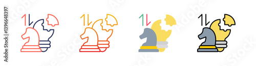Strategy Multi Style Icon Set Vector 