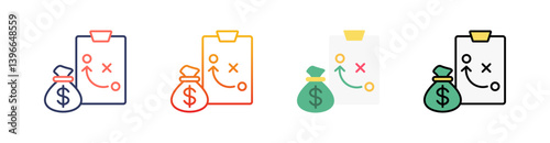 Strategy Multi Style Icon Set Vector 