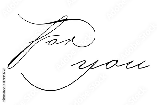 手書きの筆記体で書いたような、For You（あなたへ）のレタリング（カリグラフィー）
