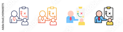 Strategy Multi Style Icon Set Vector 