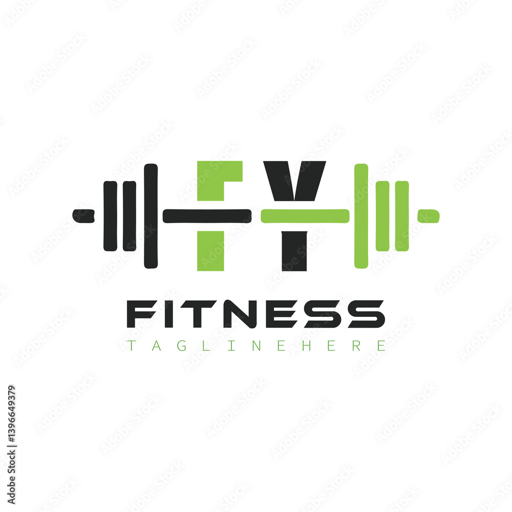 Fototapeta premium initial monogram for Fitness logo design