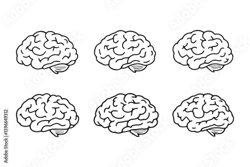 Brain line art illustration