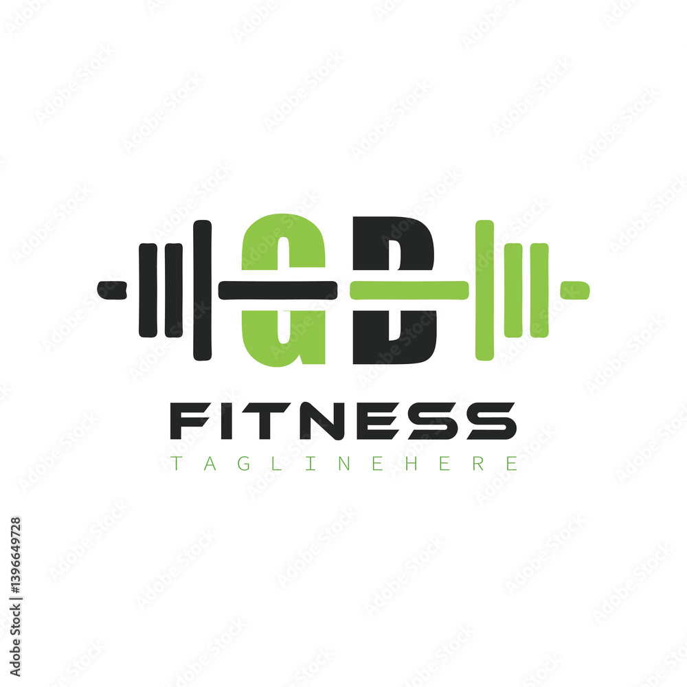 Fototapeta premium initial monogram for Fitness logo design