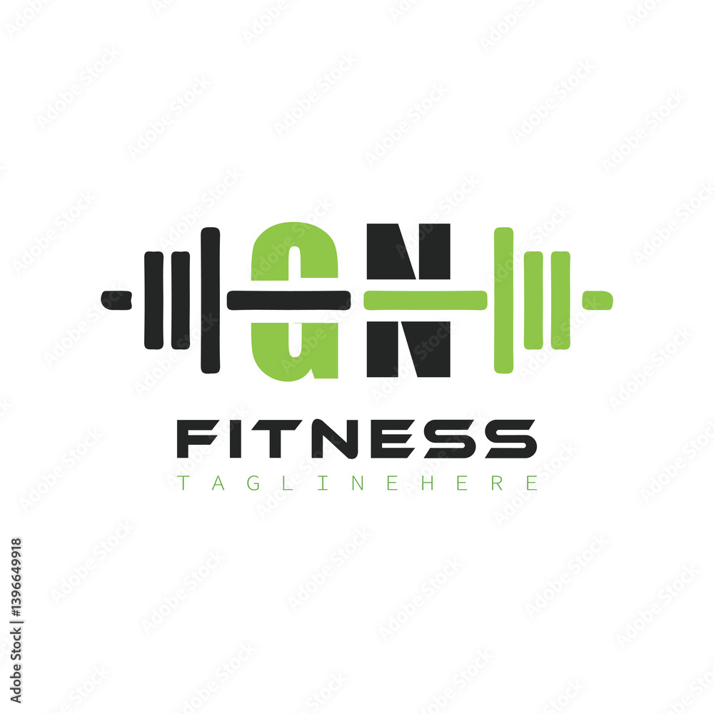 Fototapeta premium initial monogram for Fitness logo design