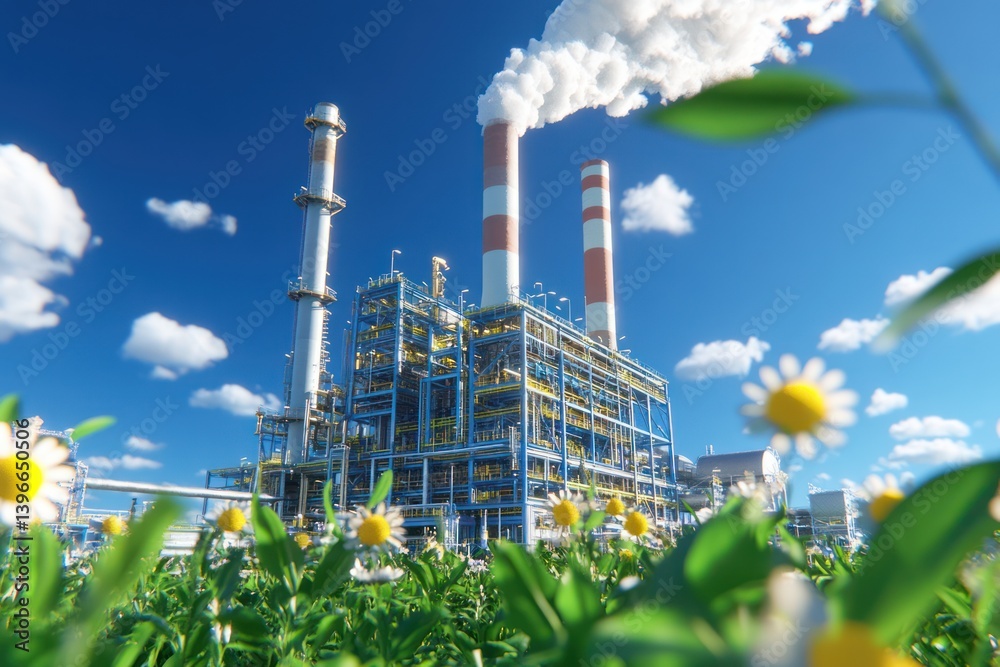 Biomass Power Plant Detail at Industrial Park Strijp T: Bio Waste Fuel for Green Energy Concept
