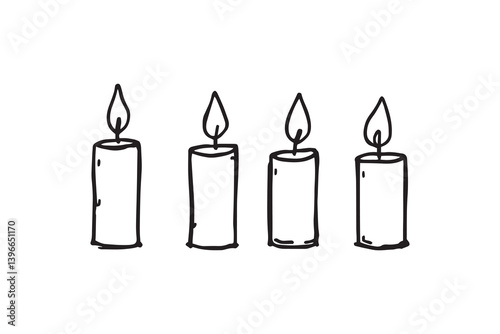 Candle line art illustration