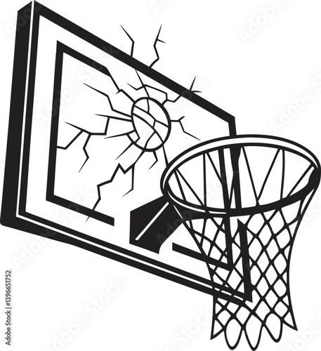 Strong basketball player silhouette