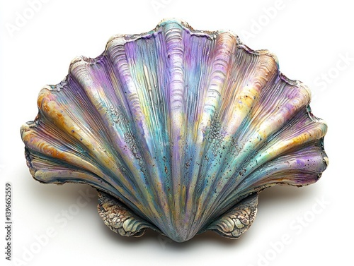 Realistic Painted Shell Jewelry Design with Vibrant Colors and Detail, Perfect for Artistic Photography and Display
