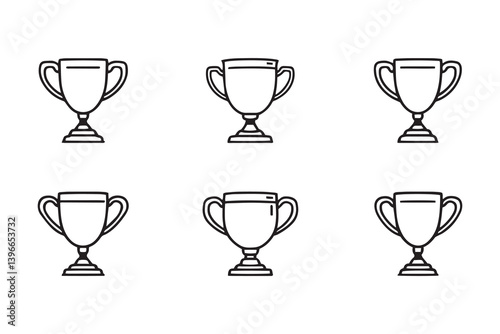 Champion cup line art illustration