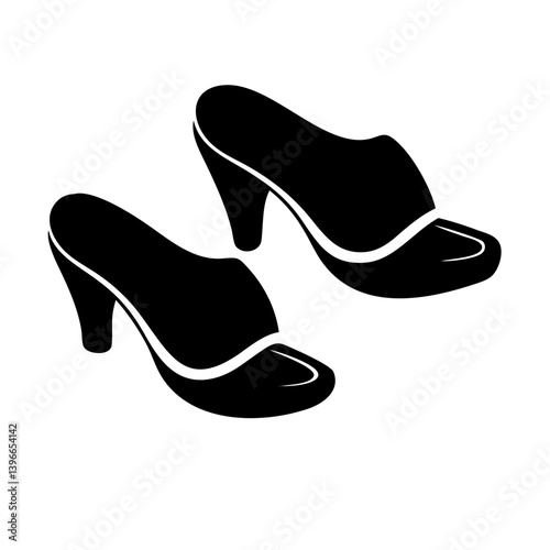 mules shoes icon, mules shoes silhouette vector illustration-simple silhouette illustration of mules shoes, perfect for mules shoes logos and icons