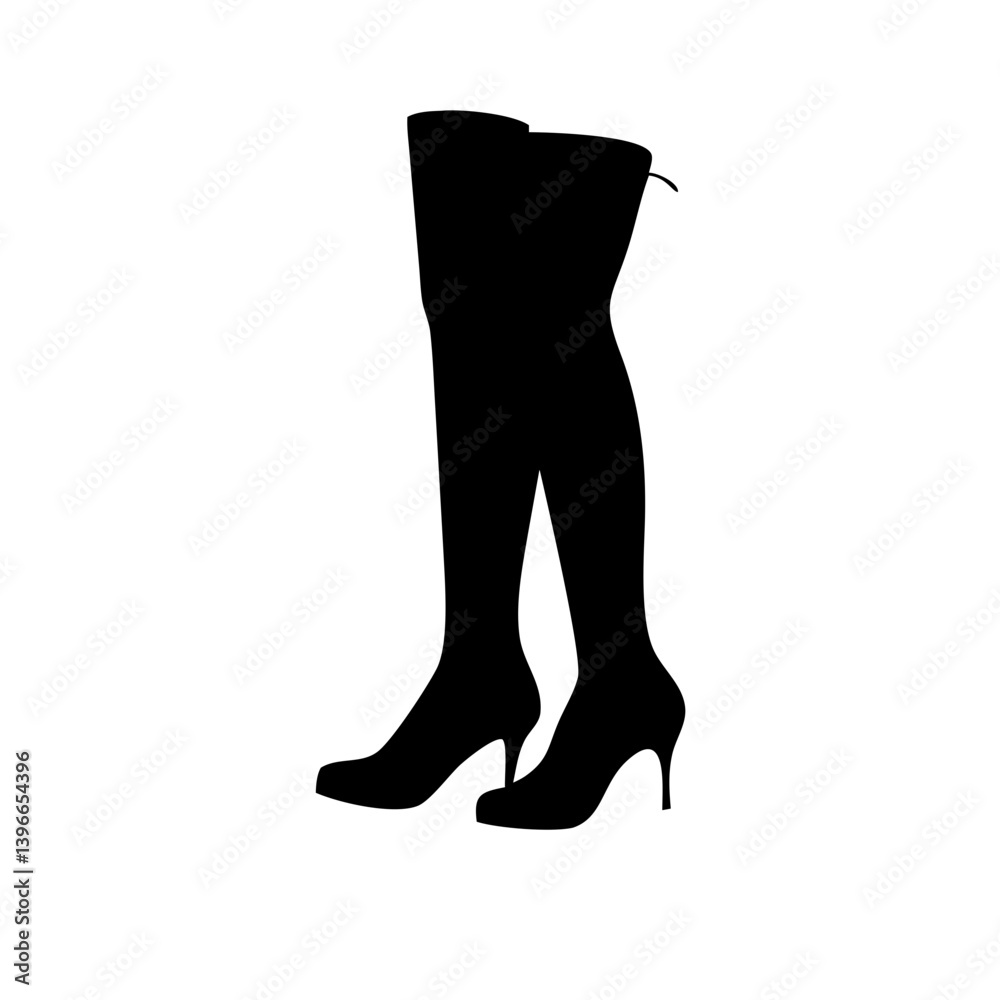 thigh high boots icon, thigh high boots silhouette vector illustration-simple silhouette illustration of thigh high boots, perfect for thigh high boots logos and icons thigh high boots icon, thigh high boots silhouette vector illustration-simple silhouette illustration of thigh high boots, perfect for thigh high boots logos and icons