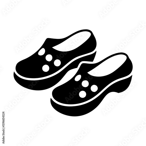 clogs icon, clogs silhouette vector illustration-simple silhouette illustration of clogs, perfect for clogs logos and icons