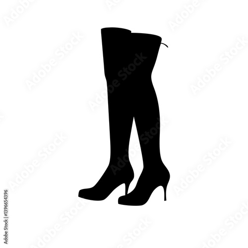 thigh high boots icon, thigh high boots silhouette vector illustration-simple silhouette illustration of thigh high boots, perfect for thigh high boots logos and icons