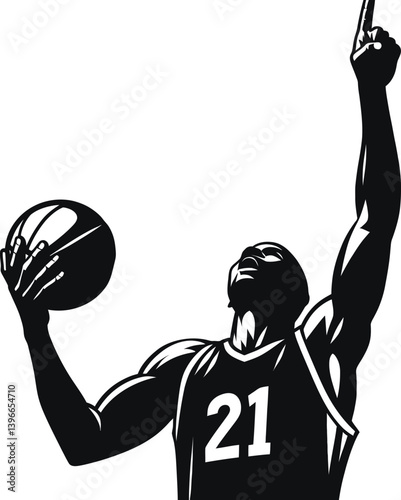Urban street basketball silhouette