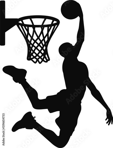 Minimalist basketball silhouette design
