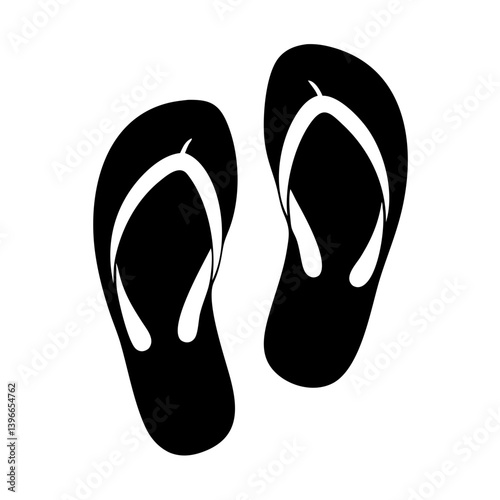 flip flops icon, flip flops silhouette vector illustration-simple silhouette illustration of flip flops, perfect for flip flops logos and icons