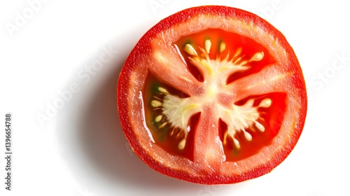 Wallpaper Mural Realistic Photography of a Freshly Sliced Tomato Isolated on White Torontodigital.ca