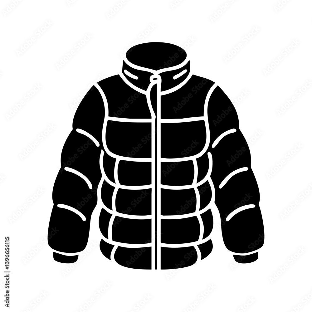 puffer jacket icon, puffer jacket silhouette vector illustration-simple silhouette illustration of puffer jacket, perfect for puffer jacket logos and icons puffer jacket icon, puffer jacket silhouette vector illustration-simple silhouette illustration of puffer jacket, perfect for puffer jacket logos and icons