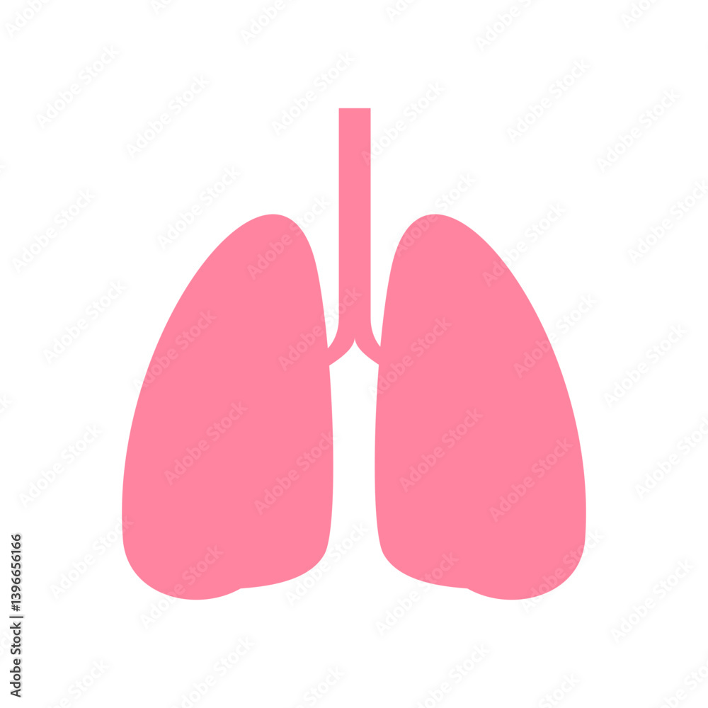 simple flat icon of human lungs perfect for medical, health, respiratory system, and anatomy concepts simple flat icon of human lungs perfect for medical, health, respiratory system, and anatomy concepts