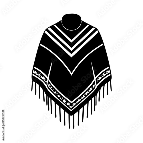 poncho icon, poncho silhouette vector illustration-simple silhouette illustration of poncho, perfect for poncho logos and icons