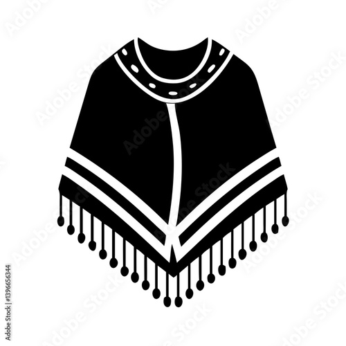 poncho icon, poncho silhouette vector illustration-simple silhouette illustration of poncho, perfect for poncho logos and icons