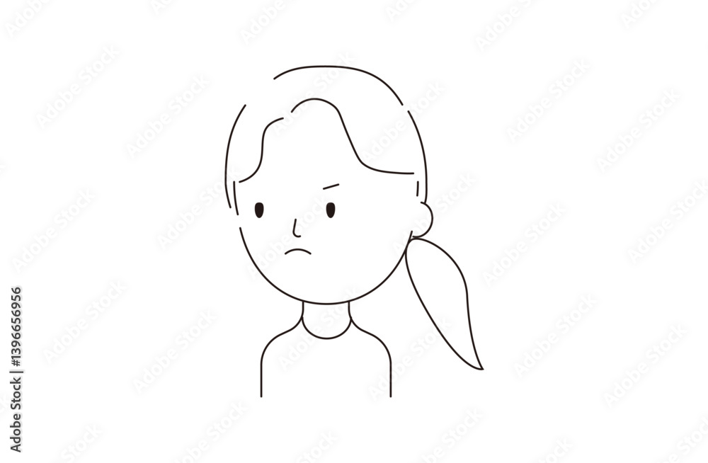 ポニーテールの女性 怒る ポニーテールの女性 怒る