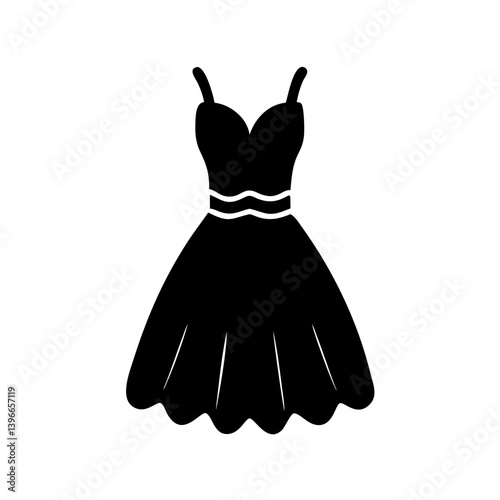 tulle dress icon, tulle dress silhouette vector illustration-simple silhouette illustration of tulle dress, perfect for tulle dress logos and icons
