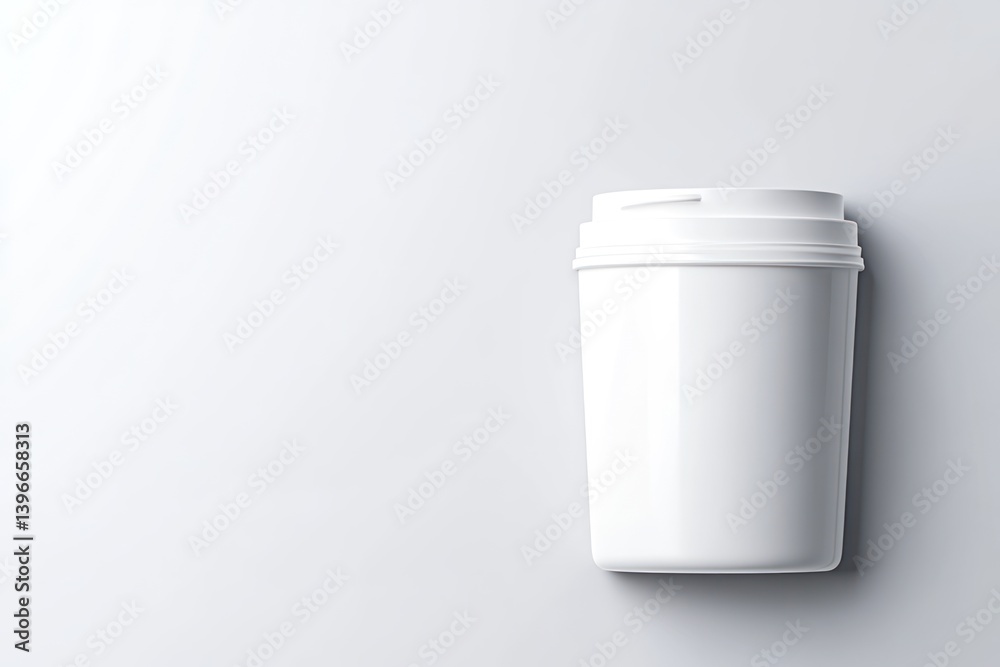 Empty Bucket with Cap Top View Mockup for Various Products - Plastic Package Design Template for Food, Decor, Paint, Putty - Vector Illustration