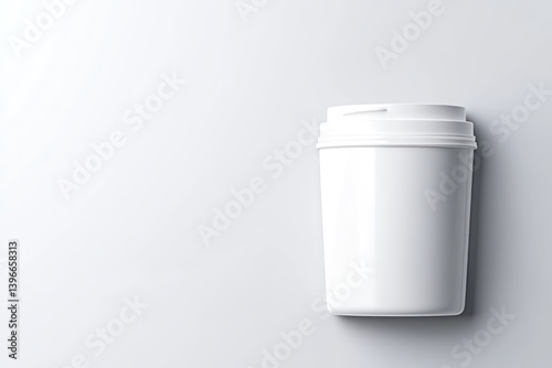 Empty Bucket with Cap Top View Mockup for Various Products - Plastic Package Design Template for Food, Decor, Paint, Putty - Vector Illustration