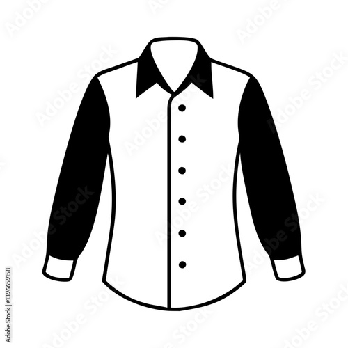button down shirt icon, button down shirt silhouette vector illustration-simple silhouette illustration of button down shirt, perfect for button down shirt logos and icons