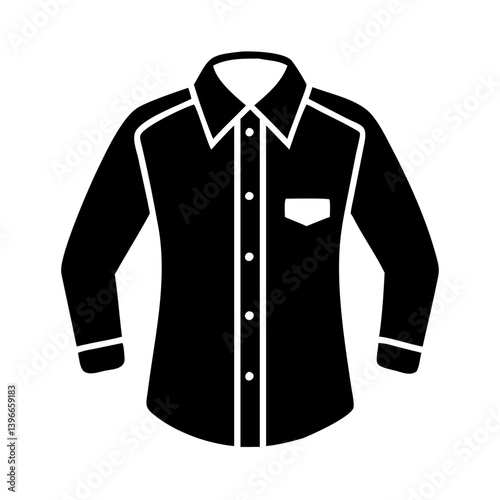 button down shirt icon, button down shirt silhouette vector illustration-simple silhouette illustration of button down shirt, perfect for button down shirt logos and icons