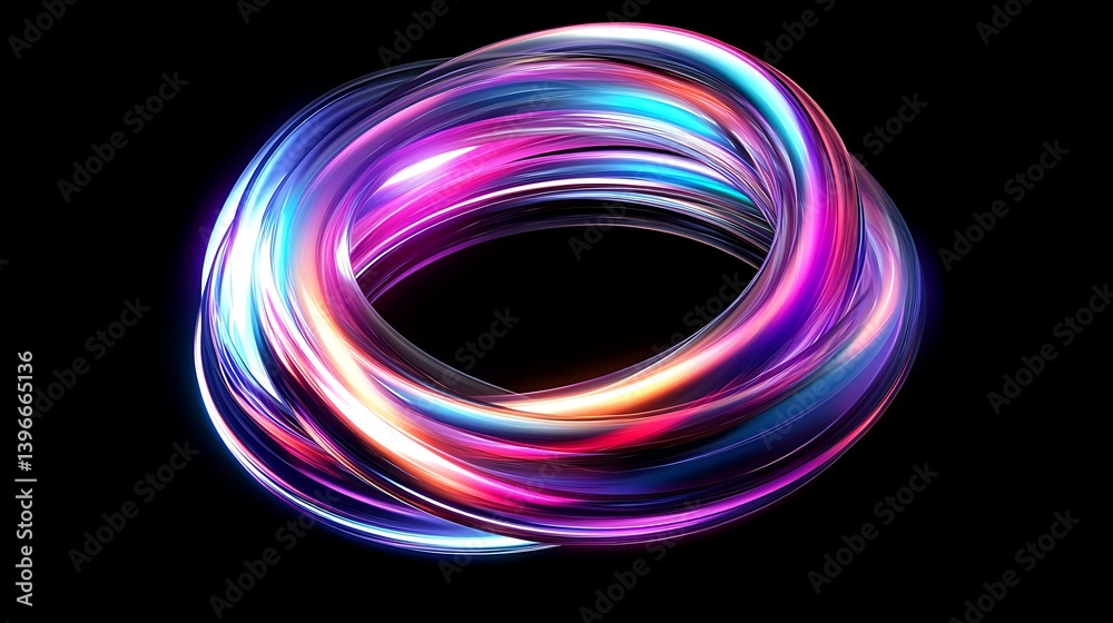 Vibrant swirling light patterns creating a dynamic visual effect against a black background Vibrant swirling light patterns creating a dynamic visual effect against a black background
