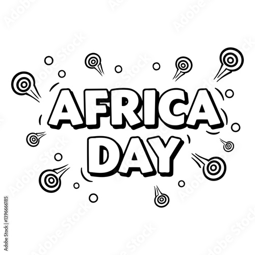 Africa Day Graphic, Bold Text, Comic Style