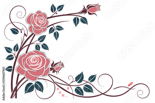 Soft Tone Gradient Frame with Floral Roses for Elegant Wedding Cards

