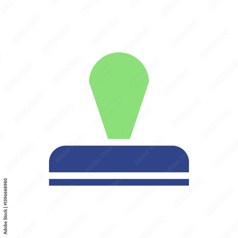 Illustration of a modern green stamp on white page Illustration of a modern green stamp on white page