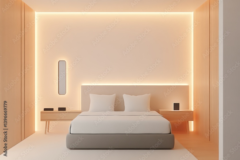 Contemporary Minimalist Bedroom Interior Design with Clean Lines and Neutral Colors for Modern Living Spaces